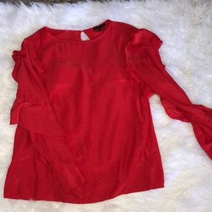 Red long sleeve blouse